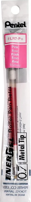 Pentel EnerGel Roller Pen LR7-PX, Tintenrollermine 0.35mm (0.7mm Ball) rosa, 12er-Pack