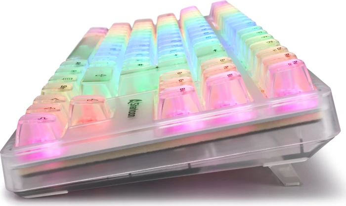 Sharkoon Crystal Shark, White, LEDs RGB, KKT Kang White V3, USB, DE