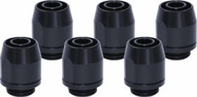 Alphacool HF Anschraubtülle TPV Metall G1/4" auf 12.7/7.6mm schwarz, 6er-Pack