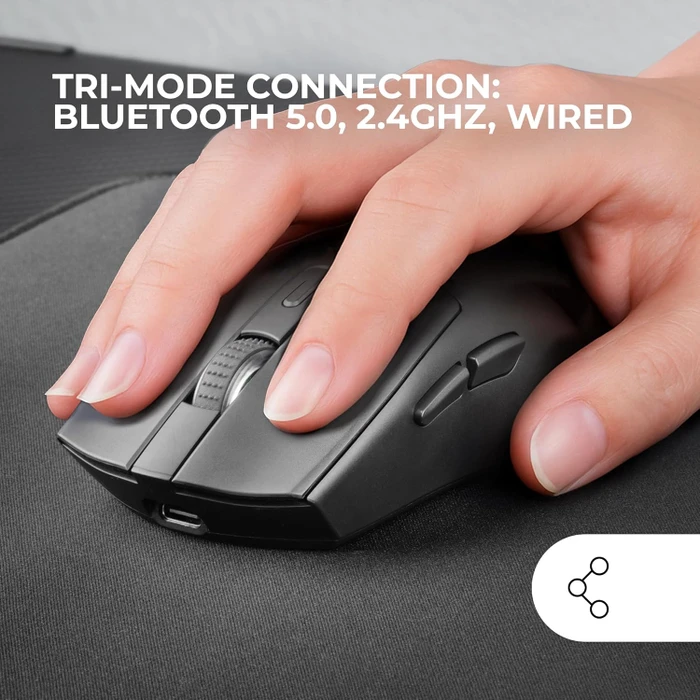 Mars Gaming MM-T3 Tri-Mode Wireless mit Ladestation, schwarz, USB/Bluetooth
