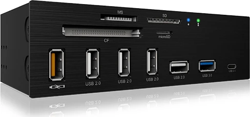 RaidSonic Icy Box IB-867a Multi-Slot-Cardreader, USB 3.0 19-Pin Stecksockel, USB 3.1 20-Pin Key-A Stecksockel [Stecker]