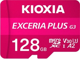 KIOXIA EXCERIA PLUS G3 R210/W90 128GB Kit, UHS-I U3, A2, Class 10