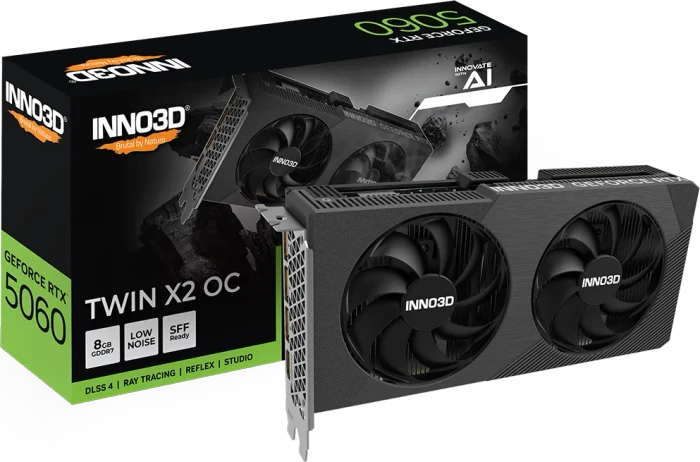 INNO3D GeForce RTX 5060 Twin X2 OC V2, 8GB GDDR7, HDMI, 3x DP