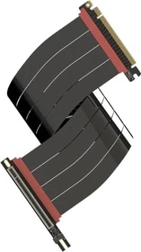 LinkUP AVA5 v4 ITX Armour Riser Kabel, rechts gerichtet, gewinkelt, PCIe 5.0, 500mm, schwarz