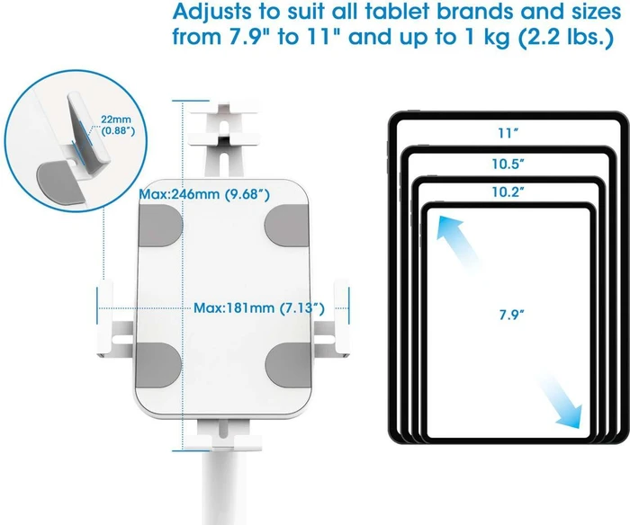 Manhattan Anti-Theft Desktop Kiosk Stand, Tablet-Stand 7.9-11"