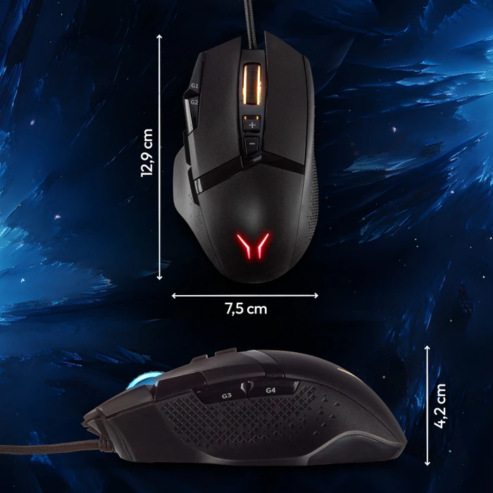 Medion Erazer Wizard P20 Gaming Mouse, schwarz, USB