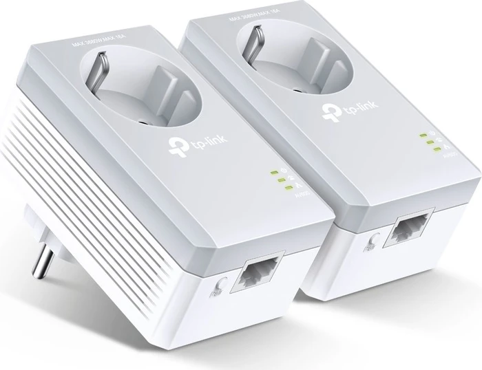 TP-Link Powerline AV600 Passthrough Starter Kit, HomePlug AV, RJ-45, 2er-Pack