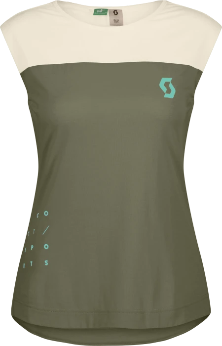 Scott Trail Vertic DRI Trikot ärmellos hay green/cotton white (Damen)