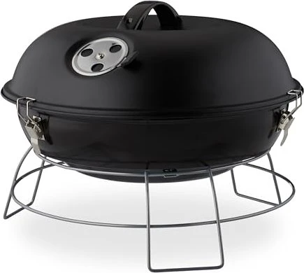 Relaxdays Kugelgrill tragbar schwarz