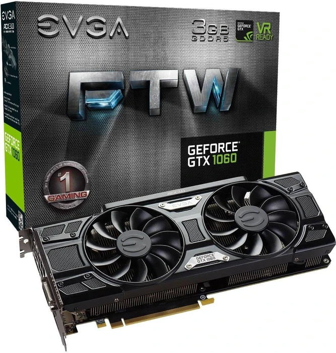 EVGA GeForce GTX 1060 FTW Gaming, 3GB GDDR5, DVI, HDMI, 3x DP