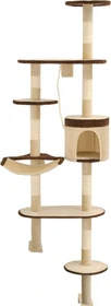 vidaXL Wandkratzbaum mit Sisal-Kratzsäulen, 194cm, beige/braun