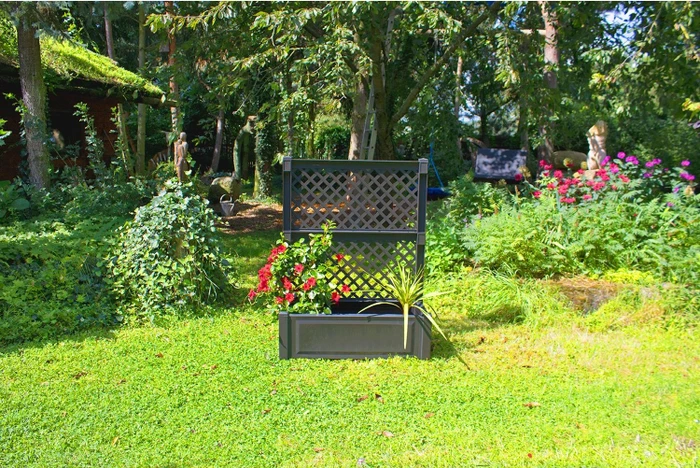KHW Pflanzkasten mit Spalier 100x43cm anthrazit