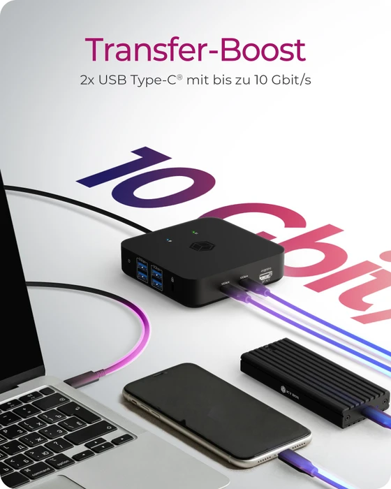 RaidSonic Icy Box IB-DK4090-C, USB-C 3.1 [Stecker]
