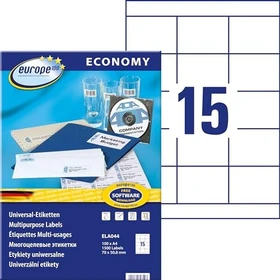europe100 Etiketten, 97x42.3mm, weiß, 100 Blatt (1200 Etiketten)