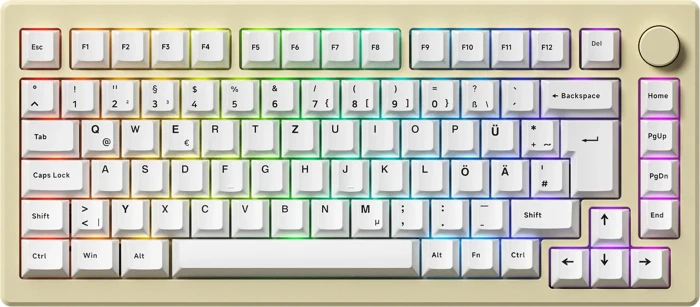 Akko MOD 007B HE, Cream White, LEDs RGB, hot-swap, Cream Yellow Magnetic, USB/Bluetooth, DE