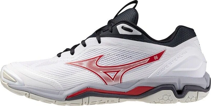 Mizuno Wave Stealth 6 Handballschuhe white/salsa/black