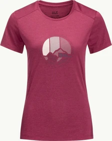 Jack Wolfskin Crosstrail Graphic Funktionsshirt kurzarm sangria red (Damen)