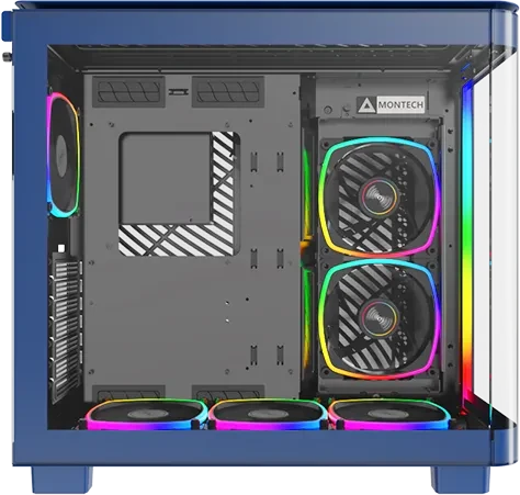 Montech King 95 Pro Prussian Blue, blau, Glasfenster