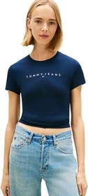 Tommy Hilfiger Roundneck Slim Fit T-Shirt kurzarm dark blue (Damen)