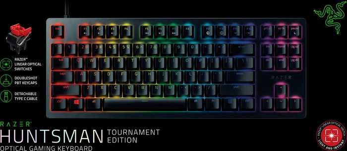 Razer Huntsman Tournament Edition, TKL, Razer Linear Optical RED, USB, EU