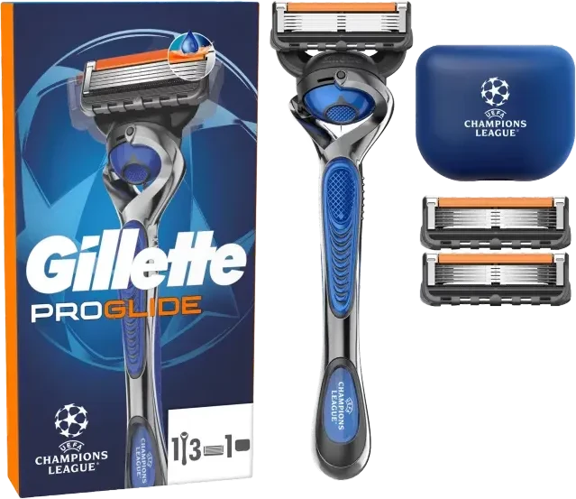 Gillette Fusion Proglide Flexball UEFA Champions League Edition Rasierer + 3 Wechselklingen
