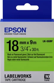 Epson LK-5GBF Beschriftungsband, 18mm, schwarz/grün