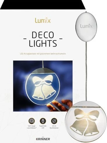 Krinner Lumix Deco Lights Glocken Fensterbild LED warmweiß