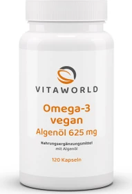 vitaworld Omega 3 vegan Algenöl Kapseln, 120 Stück