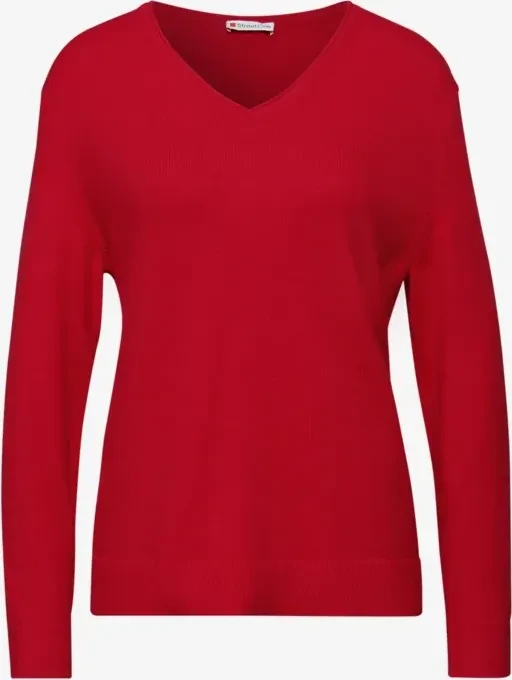Street One Kuscheliger V-Neck Pullover racing red (Damen)