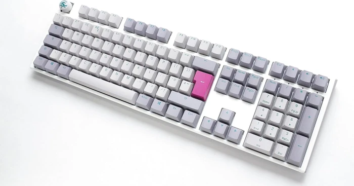 Ducky One 3, Mist Grey, PBT, LEDs RGB, MX SILENT RGB RED, USB, UK