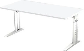 Hammerbacher Ergonomic Plus U-Serie US16/W/W Schreibtisch 160x80cm weiß/weiß