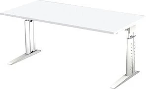 Hammerbacher Ergonomic Plus U-Serie US16/W/W Schreibtisch 160x80cm weiß/weiß