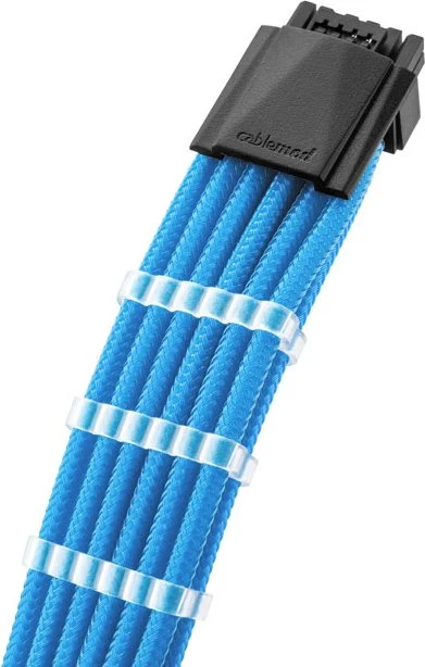 CableMod Pro ModMesh 12VHPWR PCI-e Extension, 3x 8-Pin PCIe Stecker auf 16-Pin PCIe 5.0 12VHPWR Stecker, Adapterkabel, hellblau, 45cm