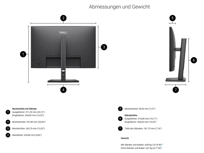 Dell Pro P 24 16:10 Monitor P2426, 24.1"
