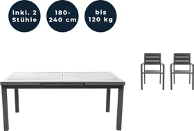 Home Deluxe Calido Madera Gartenmöbel-Set anthrazit, 3-tlg.