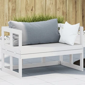vidaXL 2in1 Gartenbank weiß