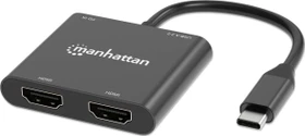 Manhattan USB-C auf 2x HDMI Adapter mit USB PD, USB-C 3.0 [Stecker] (154321)