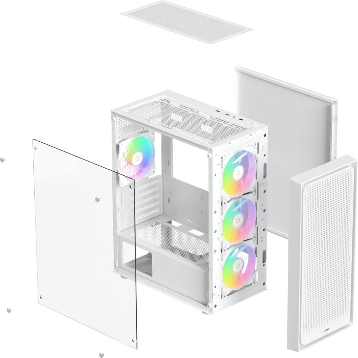 Ocypus Gamma C50 ARGB, weiß, Glasfenster