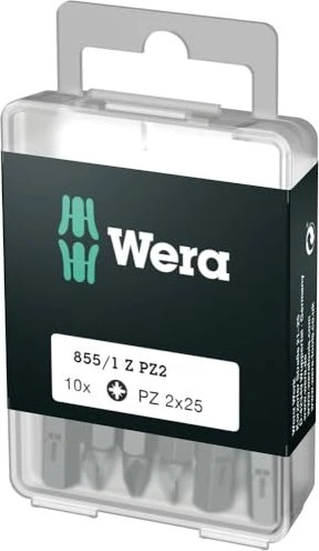 Wera DIY 855/1 Z Pozidriv Bit 1/4", PZ2x25mm, 10 Stück