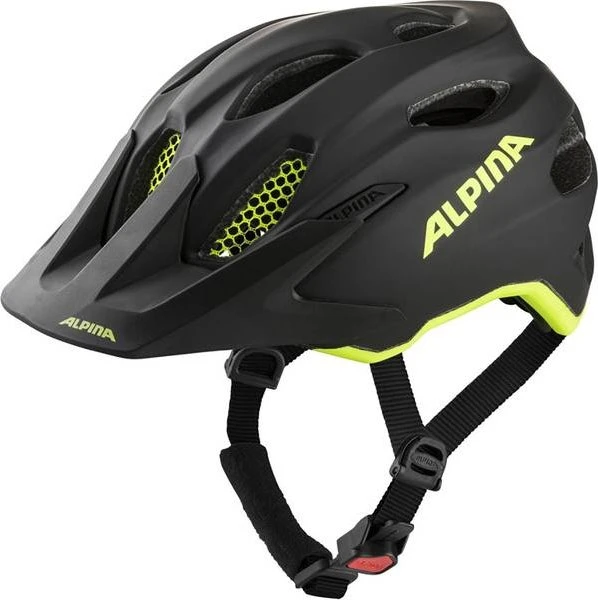 Alpina Carapax Jr. Flash Kinderhelm black/neon yellow matt