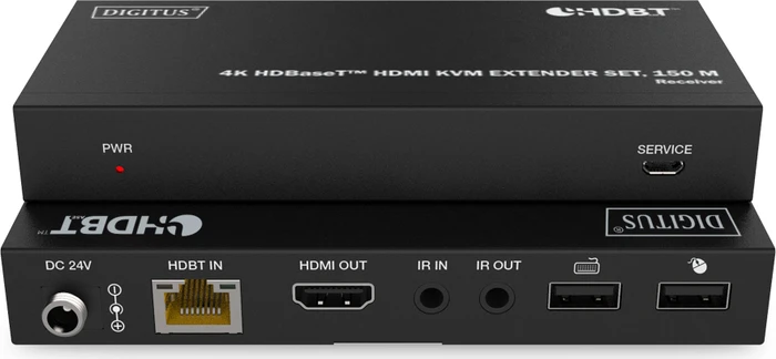 Digitus HDMI KVM Extender Set Extender HDBaseT 1.0, 4K, 60Hz, Cat6a/7/8, 120m