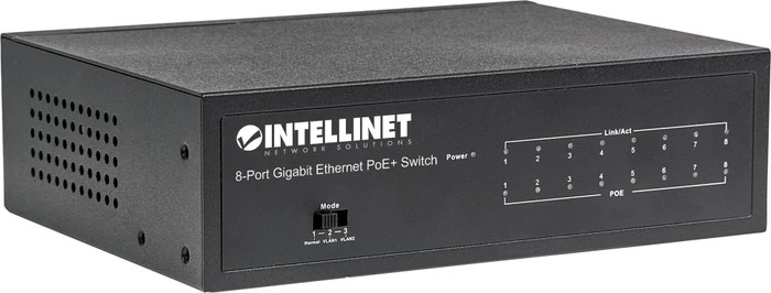 Intellinet Desktop Gigabit Switch, 8x RJ-45, 60W PoE+