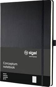 Sigel Conceptum Notizbuch, A4, kariert, Hardcover, schwarz, 97 Blatt