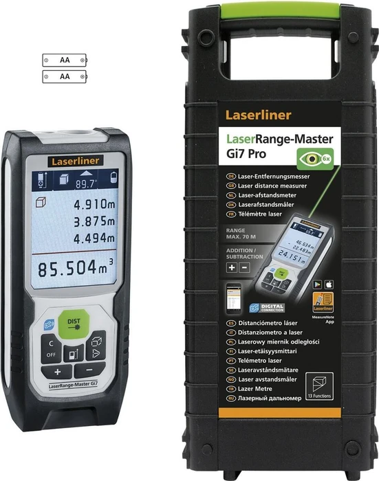 Laserliner LaserRange-Master Gi7 Pro Batterie-Laser-Entfernungsmesser inkl. Werkzeugbox (080.847A)