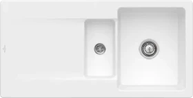 Villeroy & Boch Siluet Flat 980x490mm Einbau Becken reversibel mit Ablauffernbedienung stone white