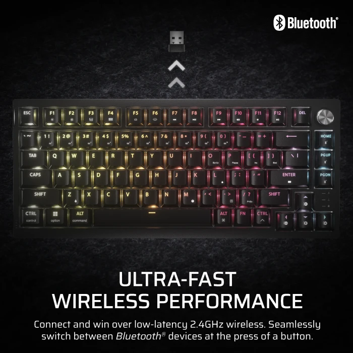 Corsair Gaming K65 Plus Wireless Tactile 75% RGB, schwarz, MLX FUSION, USB/Bluetooth, ES