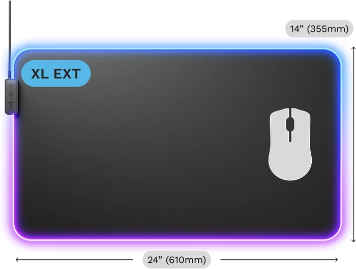 Glorious GMP 2 GLED RGB Gaming Mauspad XL Extended, 615x355mm, schwarz