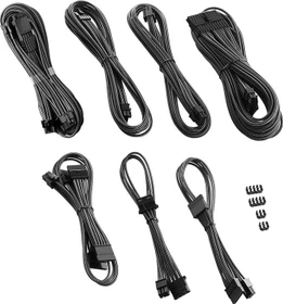 CableMod C-Series Pro ModMesh 12VHPWR Cable Kit for Corsair RM (Black Label), carbon (CM-PCSR-16P3KIT-NKC-R)