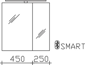 Pelipal SEAES5070-I Serie 25 Spiegelschrank 700x703x170mm