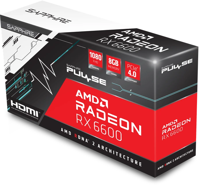 Sapphire Pulse Radeon RX 6600, 8GB GDDR6, HDMI, 3x DP, lite retail